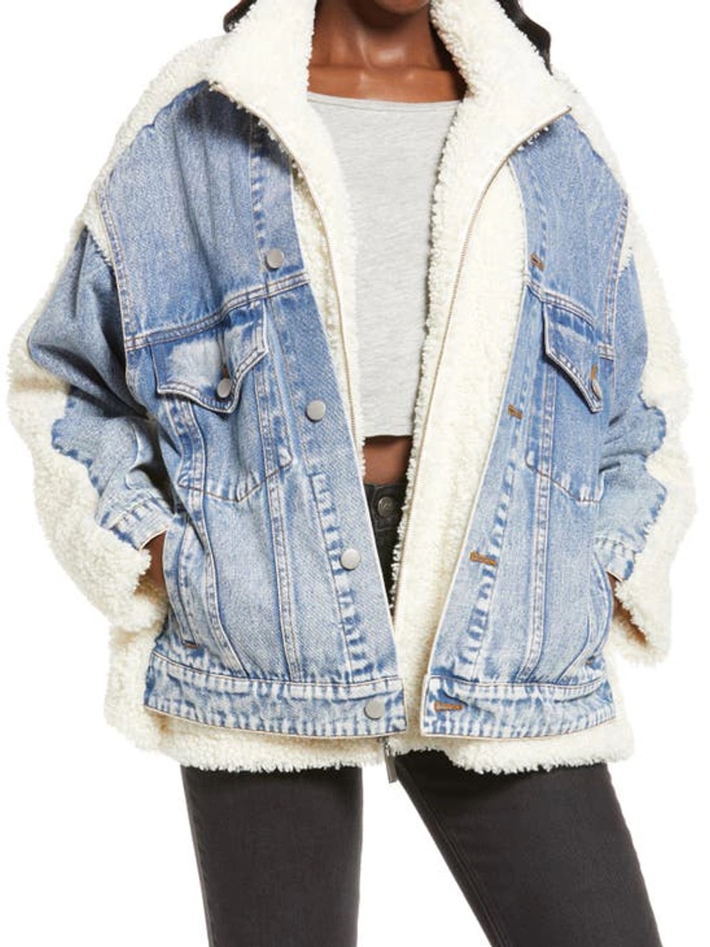 Blank NYC Denim and Shearling Jacket